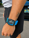 DUI Y2K Blue Skeleton Watch - Black/Blue